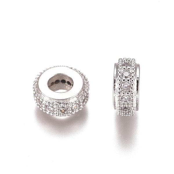 PandaHall Brass Micro Pave Clear Cubic Zirconia Beads, Rondelle, Platinum, 8x3.5mm, Hole: 3mm Brass+Cubic Zirconia Rondelle Clear
PandaHall Brass Micro Pave Clear Cubic Zirconia Beads, Rondelle, Platinum, 8x3.5mm, Hole: 3mm Brass+Cubic Zirconia Rondelle Clear