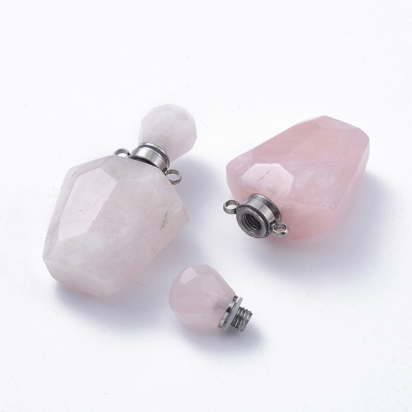 PandaHall Faceted Natural Rose Quartz Openable Perfume Bottle Pendants, Essential Oil Bottles, with 304 Stainless Steel Findings, Stainless...
PandaHall Faceted Natural Rose Quartz Openable Perfume Bottle Pendants, Essential Oil Bottles, with 304 Stainless Steel Findings, Stainless...