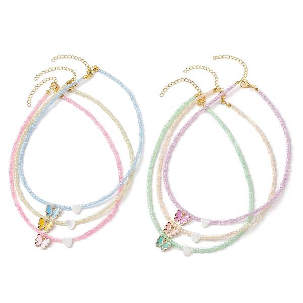 PandaHall Glass Seed Bead Necklaces, Natural Trochid Shell and Alloy Enamel Charms, Butterfly, Mixed Color, 14.96 inch(38cm) Glass Butterfly
PandaHall Glass Seed Bead Necklaces, Natural Trochid Shell and Alloy Enamel Charms, Butterfly, Mixed Color, 14.96 inch(38cm) Glass Butterfly