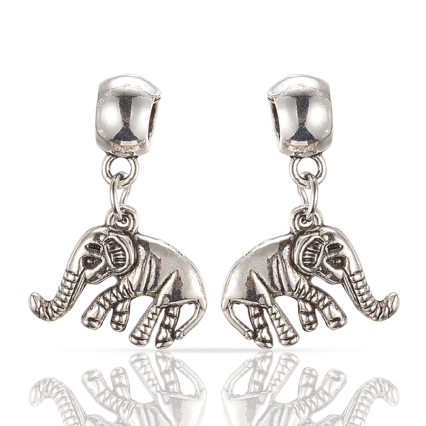 PandaHall Alloy European Dangle Charms, Large Hole Pendants, Elephant, Antique Silver, 30x21x5mm, Hole: 6mm Alloy Elephant
PandaHall Alloy European Dangle Charms, Large Hole Pendants, Elephant, Antique Silver, 30x21x5mm, Hole: 6mm Alloy Elephant