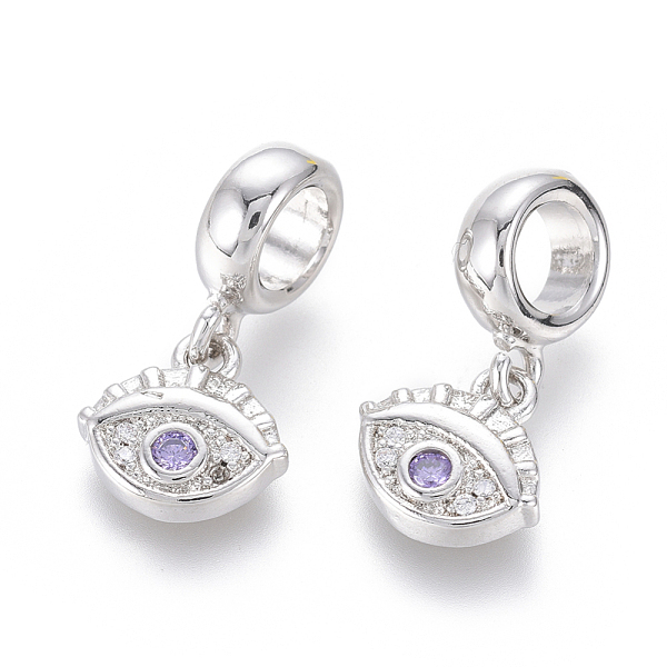 PandaHall Brass Micro Pave Cubic Zirconia European Dangle Charms, Large Hole Pendants, Eye, Lilac, Platinum, 18.5mm, Hole: 4.5mm, Eye..., Purple
PandaHall Brass Micro Pave Cubic Zirconia European Dangle Charms, Large Hole Pendants, Eye, Lilac, Platinum, 18.5mm, Hole: 4.5mm, Eye..., Purple