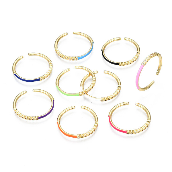 PandaHall Real 16K Gold Plated Brass Enamel Cuff Rings, Open Rings, Cadmium Free & Nickel Free & Lead Free, Mixed Color, US Size 7 3/4..., Multicolor
PandaHall Real 16K Gold Plated Brass Enamel Cuff Rings, Open Rings, Cadmium Free & Nickel Free & Lead Free, Mixed Color, US Size 7 3/4..., Multicolor