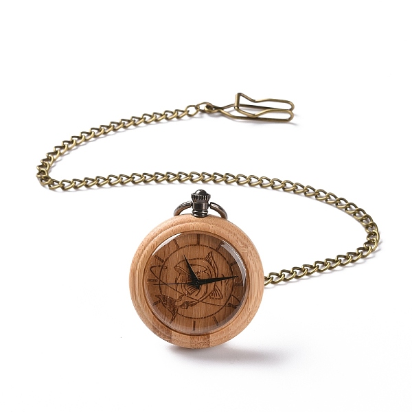 PandaHall Bamboo Pocket Watch with Brass Curb Chain and Clips, Flat Round Electronic Watch for Men, Navajo White, 16-3/8~17-1/8 inch...
PandaHall Bamboo Pocket Watch with Brass Curb Chain and Clips, Flat Round Electronic Watch for Men, Navajo White, 16-3/8~17-1/8 inch...