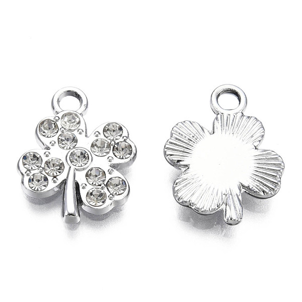 PandaHall Alloy Pendants, with Crystal Rhinestones, Cadmium Free & Lead Free, Clover, Platinum, 15x12x2.5mm, Hole: 1.8mm Alloy+Rhinestone..., Clear
PandaHall Alloy Pendants, with Crystal Rhinestones, Cadmium Free & Lead Free, Clover, Platinum, 15x12x2.5mm, Hole: 1.8mm Alloy+Rhinestone..., Clear