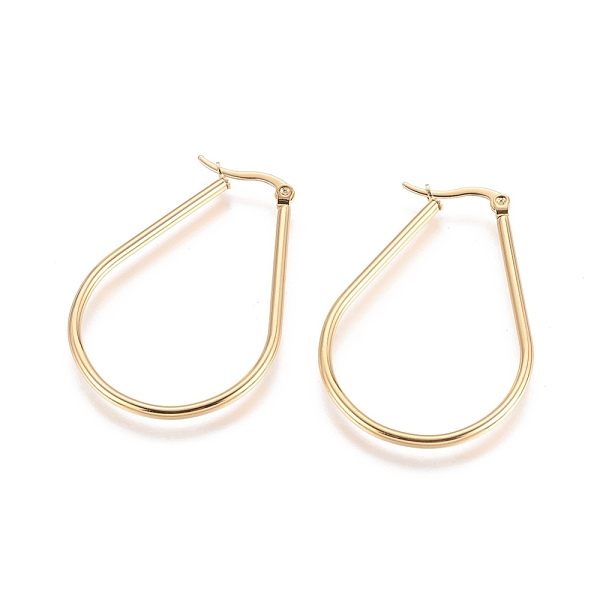 PandaHall 304 Stainless Steel Hoop Earrings, Hypoallergenic Earrings, teardrop, Golden, 12 Gauge, 48x33x2mm, Pin: 0.6mm 304 Stainless Steel...
PandaHall 304 Stainless Steel Hoop Earrings, Hypoallergenic Earrings, teardrop, Golden, 12 Gauge, 48x33x2mm, Pin: 0.6mm 304 Stainless Steel...
