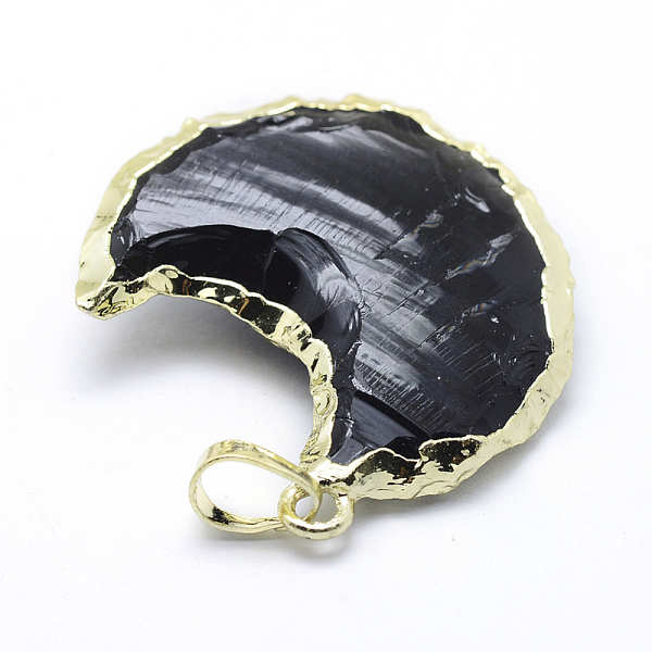 PandaHall Natural Obsidian Pendants, with Brass Findings, Star with Moon, 33~45x35~48x5~10mm, Hole: 5x6~7mm Obsidian Star Black
PandaHall Natural Obsidian Pendants, with Brass Findings, Star with Moon, 33~45x35~48x5~10mm, Hole: 5x6~7mm Obsidian Star Black