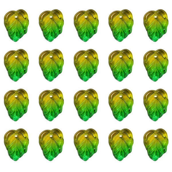 PandaHall Autumn Theme Two-Tone Transparent Glass Charms, Leaf, Green Yellow, 13.5x10.5x3.5mm, Hole: 1.2mm Glass Leaf
PandaHall Autumn Theme Two-Tone Transparent Glass Charms, Leaf, Green Yellow, 13.5x10.5x3.5mm, Hole: 1.2mm Glass Leaf