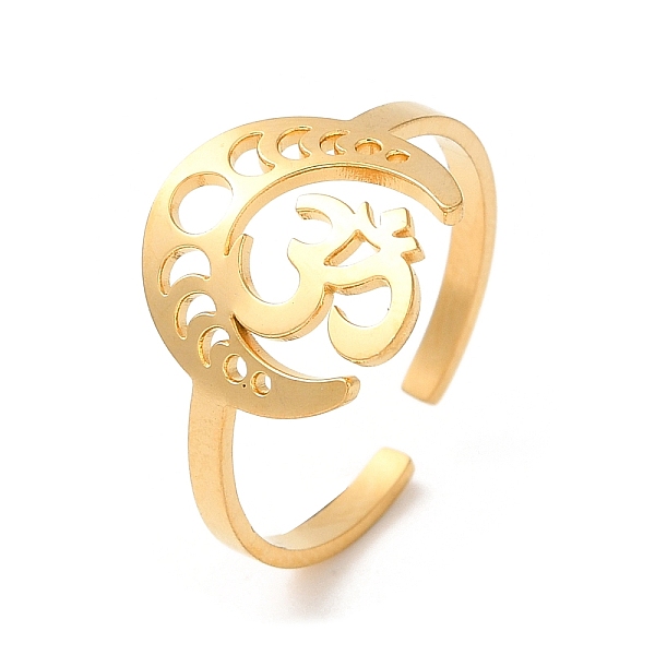 PandaHall 304 Stainless Steel Open Cuff Ring, Hollow Moon Phase & Yoga Symbol, Golden, Inner Diameter: 18.2mm 304 Stainless Steel Moon
PandaHall 304 Stainless Steel Open Cuff Ring, Hollow Moon Phase & Yoga Symbol, Golden, Inner Diameter: 18.2mm 304 Stainless Steel Moon