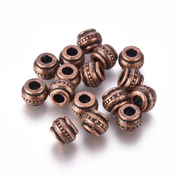 PandaHall Tibetan Style European Beads, Large Hole Beads, Lead Free & Nickel Free & Cadmium Free, Barrel, Red Copper Color, about 9mm long...
PandaHall Tibetan Style European Beads, Large Hole Beads, Lead Free & Nickel Free & Cadmium Free, Barrel, Red Copper Color, about 9mm long...