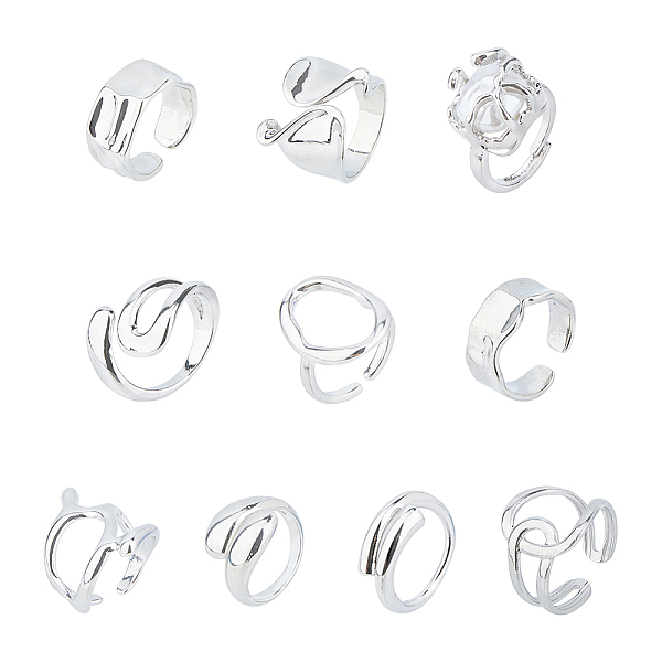 PandaHall FIBLOOM 10Pcs 10 Style Alloy & Titanium Steel Open Cuff Ring, Teardrop & Twist & Knot, Platinum, Inner Diameter: 14.5~19.3mm...
PandaHall FIBLOOM 10Pcs 10 Style Alloy & Titanium Steel Open Cuff Ring, Teardrop & Twist & Knot, Platinum, Inner Diameter: 14.5~19.3mm...