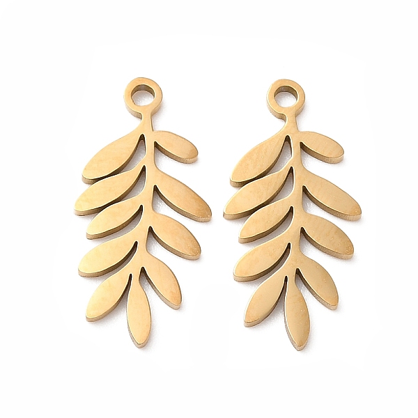 PandaHall 201 Stainless Steel Pendants, Laser Cut, Leafy Branch Charms, Golden, 19.5x9x1mm, Hole: 1.4mm 201 Stainless Steel Leaf
PandaHall 201 Stainless Steel Pendants, Laser Cut, Leafy Branch Charms, Golden, 19.5x9x1mm, Hole: 1.4mm 201 Stainless Steel Leaf