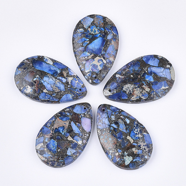 PandaHall Synthetic Gold Line Regalite/Imperial Jasper/Sea Sediment Jasper Pendants, Dyed, teardrop, Royal Blue, 48x30~30.5x7mm, Hole: 1.4mm...
PandaHall Synthetic Gold Line Regalite/Imperial Jasper/Sea Sediment Jasper Pendants, Dyed, teardrop, Royal Blue, 48x30~30.5x7mm, Hole: 1.4mm...