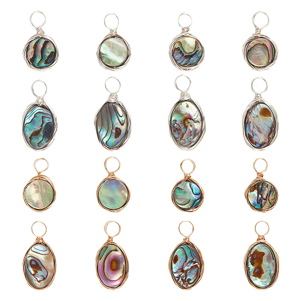 PandaHall AHADERMAKER 16Pcs 4 Styles Natural Abalone Shell/Paua Shell Pendants, with Copper Wire Wrapped, Oval & Flat Round Charm, Platinum...
PandaHall AHADERMAKER 16Pcs 4 Styles Natural Abalone Shell/Paua Shell Pendants, with Copper Wire Wrapped, Oval & Flat Round Charm, Platinum...