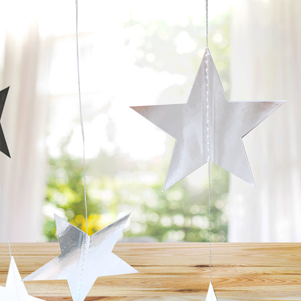 PandaHall Hanging Paper Star, For Wedding Party Home Decoration, Silver, 4m, Star: 70x70mm Paper Star Silver
PandaHall Hanging Paper Star, For Wedding Party Home Decoration, Silver, 4m, Star: 70x70mm Paper Star Silver