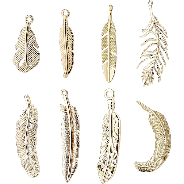 PandaHall BENECREAT 16Pcs 8 Style Brass Pendants, Nickel Free, Feather, Real 18K Gold Plated, 2pcs/style Brass Feather
PandaHall BENECREAT 16Pcs 8 Style Brass Pendants, Nickel Free, Feather, Real 18K Gold Plated, 2pcs/style Brass Feather