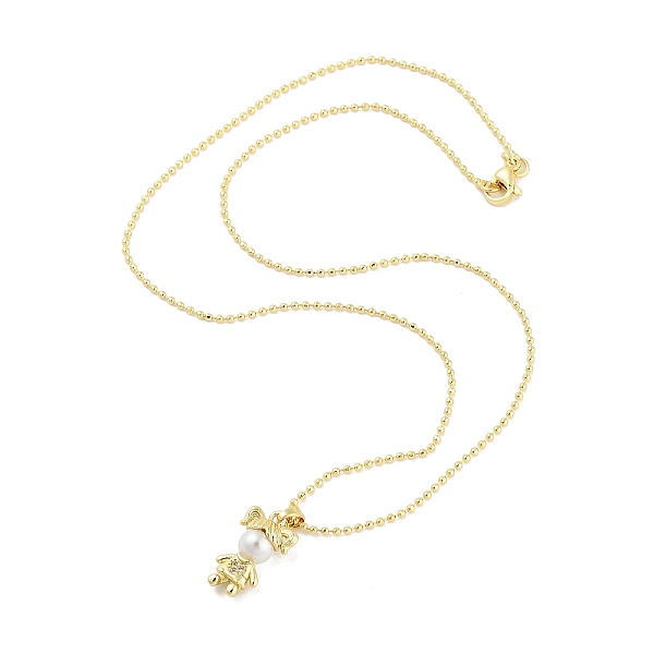 PandaHall Brass Micro Pave Clear Cubic Zirconia Pendant Necklaces, with ABS Beads, Girl, Real 18K Gold Plated, 17.83 inch(453mm) Cubic...
PandaHall Brass Micro Pave Clear Cubic Zirconia Pendant Necklaces, with ABS Beads, Girl, Real 18K Gold Plated, 17.83 inch(453mm) Cubic...