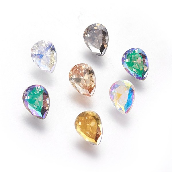 PandaHall Electroplated Cubic Zirconia Pointed Back Cabochons, teardrop, Faceted, Mixed Color, 8x6x3.5mm Cubic Zirconia Teardrop Multicolor
PandaHall Electroplated Cubic Zirconia Pointed Back Cabochons, teardrop, Faceted, Mixed Color, 8x6x3.5mm Cubic Zirconia Teardrop Multicolor