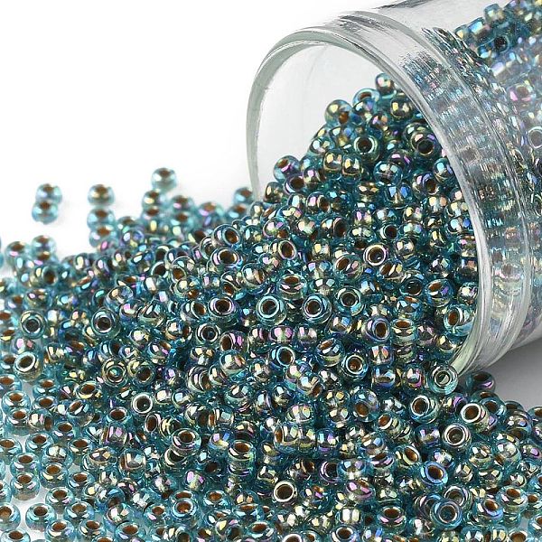 PandaHall TOHO Round Seed Beads, Japanese Seed Beads, (995) Gilt Lined AB Aqua, 11/0, 2.2mm, Hole: 0.8mm, about 1110pcs/10g Glass Cyan
PandaHall TOHO Round Seed Beads, Japanese Seed Beads, (995) Gilt Lined AB Aqua, 11/0, 2.2mm, Hole: 0.8mm, about 1110pcs/10g Glass Cyan