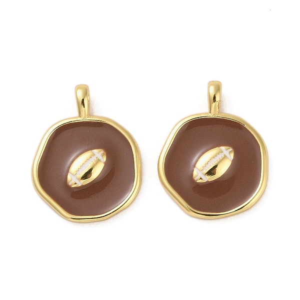 PandaHall Rack Plating Brass Enamel Pendants, Long-Lasting Plated, Cadmium Free & Lead Free, Flat Round with Rugby Charm, Real 18K Gold..., Brown
PandaHall Rack Plating Brass Enamel Pendants, Long-Lasting Plated, Cadmium Free & Lead Free, Flat Round with Rugby Charm, Real 18K Gold..., Brown