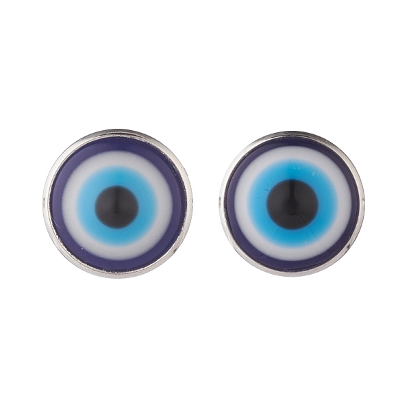PandaHall Flat Round with Evil Eye Stud Earrings, Brass Jewelry for Women, Blue, 16.5x13.5mm, Pin: 0.7mm Resin Evil Eye Blue
PandaHall Flat Round with Evil Eye Stud Earrings, Brass Jewelry for Women, Blue, 16.5x13.5mm, Pin: 0.7mm Resin Evil Eye Blue