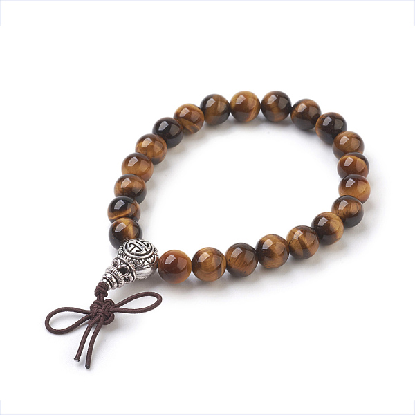 PandaHall Natural Round Tiger Eye Stretch Bracelets, with Alloy Guru Bead Sets, Burlap Packing, Antique Silver, 2-1/8 inch(5.5cm), Bag..., Black
PandaHall Natural Round Tiger Eye Stretch Bracelets, with Alloy Guru Bead Sets, Burlap Packing, Antique Silver, 2-1/8 inch(5.5cm), Bag..., Black