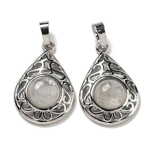 PandaHall Natural Quartz Crystal Rock Crystal Pendants, Rack Plating Brass Hollow Teardrop Charms, Cadmium Free & Lead Free, Platinum...
PandaHall Natural Quartz Crystal Rock Crystal Pendants, Rack Plating Brass Hollow Teardrop Charms, Cadmium Free & Lead Free, Platinum...