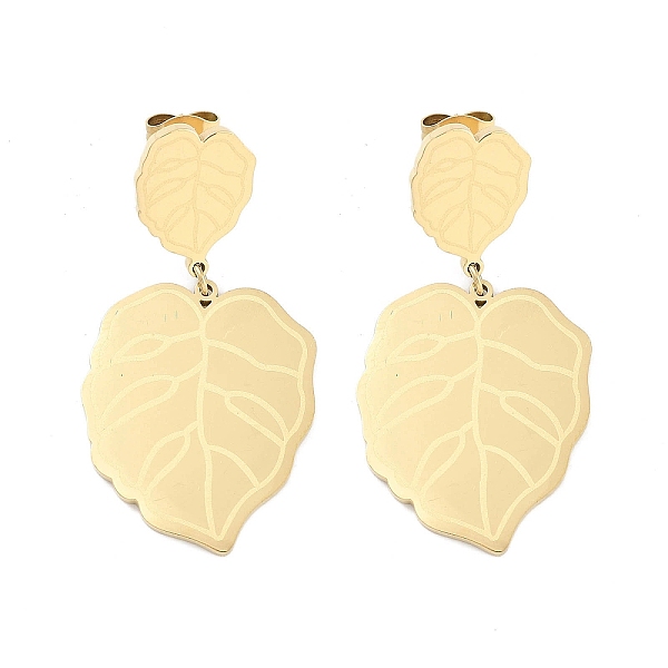 PandaHall Leaf 304 Stainless Steel Dangle Earrings, Stud Earrings for Women, Real 18K Gold Plated, 38.5x20mm 304 Stainless Steel Leaf
PandaHall Leaf 304 Stainless Steel Dangle Earrings, Stud Earrings for Women, Real 18K Gold Plated, 38.5x20mm 304 Stainless Steel Leaf