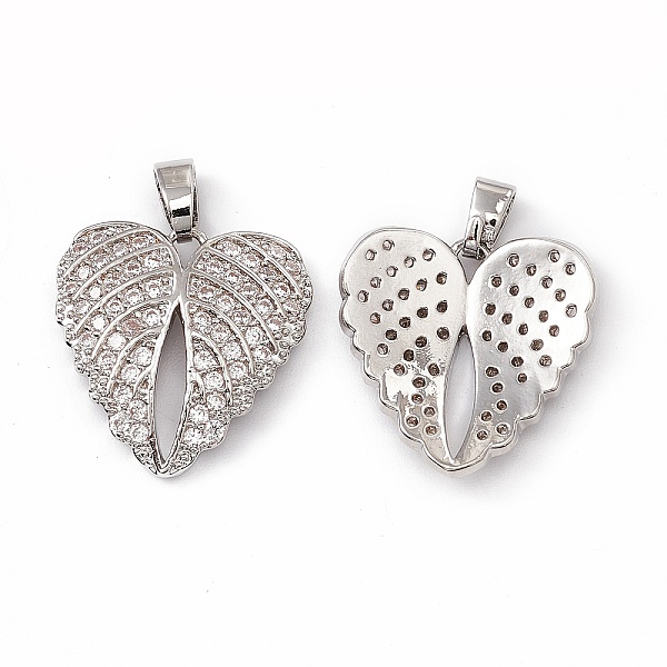 PandaHall Brass Micro Pave Cubic Zirconia Pendants, with Glass Rhinestone, Heart Wing Charm, Platinum, 18.5x18x3mm, Hole: 5.5x3mm..., Clear
PandaHall Brass Micro Pave Cubic Zirconia Pendants, with Glass Rhinestone, Heart Wing Charm, Platinum, 18.5x18x3mm, Hole: 5.5x3mm..., Clear