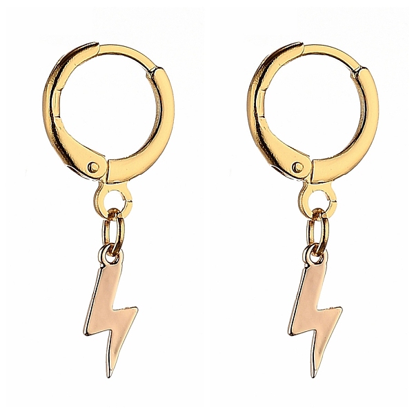 PandaHall Brass Huggie Hoop Earrings, Lightning Bolt, Golden, 28mm, Pin: 0.8mm Brass Lightning Bolt
PandaHall Brass Huggie Hoop Earrings, Lightning Bolt, Golden, 28mm, Pin: 0.8mm Brass Lightning Bolt