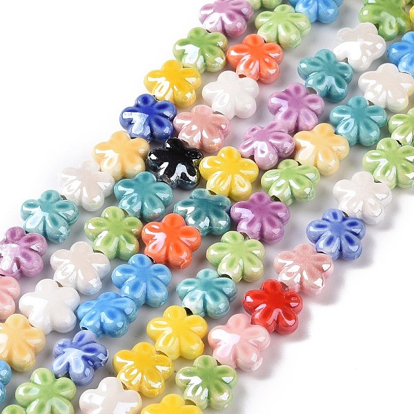 PandaHall Handmade Porcelain Beads Strands, Pearlized, Flower, Mixed Color, 11.5x11.5x5.5mm, Hole: 1.6mm, about 30pcs/strand, 12.40''..., Multicolor
PandaHall Handmade Porcelain Beads Strands, Pearlized, Flower, Mixed Color, 11.5x11.5x5.5mm, Hole: 1.6mm, about 30pcs/strand, 12.40''..., Multicolor