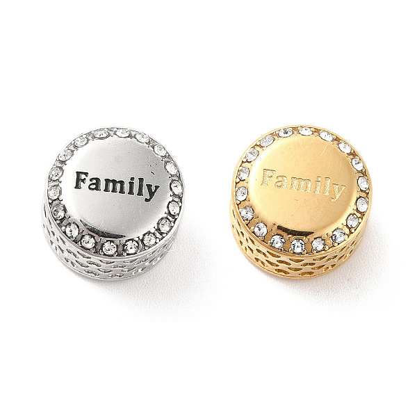 PandaHall 304 Stainless Steel European Beads, with Enamel & Rhinestone, Large Hole Beads, Flat Round with Word Famliy, Golden & Stainless..., Black
PandaHall 304 Stainless Steel European Beads, with Enamel & Rhinestone, Large Hole Beads, Flat Round with Word Famliy, Golden & Stainless..., Black
