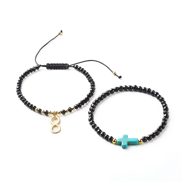 PandaHall Infinity & Cross Braided Bead Bracelets Set for Girl Women, Synthetic Turquoise(Dyed) & Natural White Jade & Malaysia Jade(Dyed)..., Black
PandaHall Infinity & Cross Braided Bead Bracelets Set for Girl Women, Synthetic Turquoise(Dyed) & Natural White Jade & Malaysia Jade(Dyed)..., Black