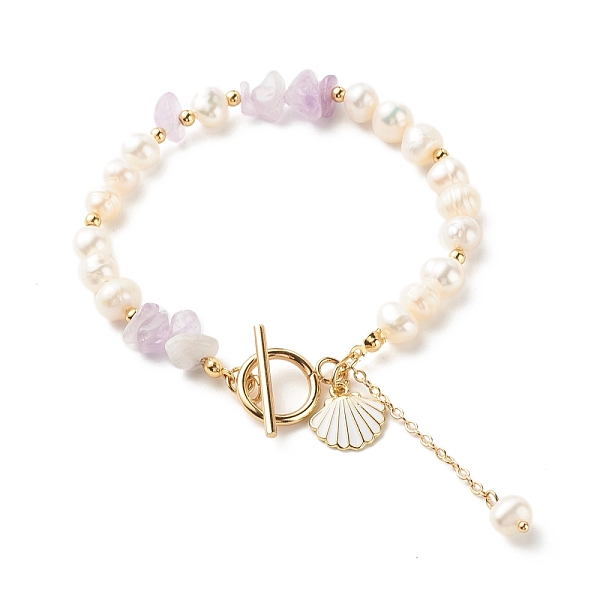 PandaHall Natural Amethyst Chip Beaded Bracelet, Natural Pearl Bracelets for Women, with Shell Shape Charms, Golden, 7-5/8 inch(19.5cm)...
PandaHall Natural Amethyst Chip Beaded Bracelet, Natural Pearl Bracelets for Women, with Shell Shape Charms, Golden, 7-5/8 inch(19.5cm)...