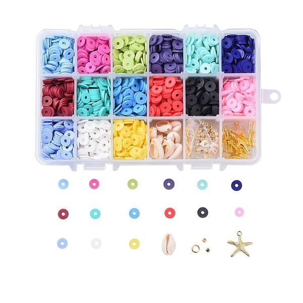 PandaHall Handmade Polymer Clay Beads, Disc/Flat Round, Heishi Beads, Mixed Color, 8x0.5~1mm, Hole: 2mm, about 190~200pcs/compartment..., Multicolor
PandaHall Handmade Polymer Clay Beads, Disc/Flat Round, Heishi Beads, Mixed Color, 8x0.5~1mm, Hole: 2mm, about 190~200pcs/compartment..., Multicolor