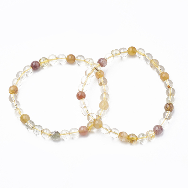 PandaHall Natural Rutilated Quartz Beaded Stretch Bracelets, Round, 2 inch(5cm), 6mm Rutilated Quartz
PandaHall Natural Rutilated Quartz Beaded Stretch Bracelets, Round, 2 inch(5cm), 6mm Rutilated Quartz