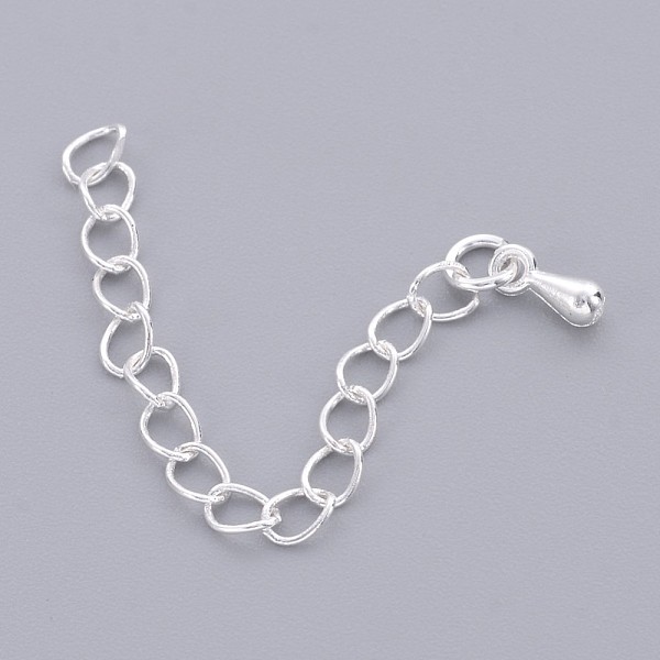 PandaHall Brass Chain Extender, with Curb Chains and Drop Charms, Silver Color Plated, 40~58x3mm, Link: 4x3mm Brass
PandaHall Brass Chain Extender, with Curb Chains and Drop Charms, Silver Color Plated, 40~58x3mm, Link: 4x3mm Brass