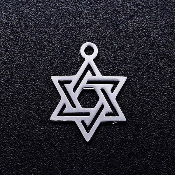PandaHall 201 Stainless Steel Pendants, for Jewish, Star of David, Stainless Steel Color, 16x12x1mm, Hole: 1.5mm 201 Stainless Steel Star
PandaHall 201 Stainless Steel Pendants, for Jewish, Star of David, Stainless Steel Color, 16x12x1mm, Hole: 1.5mm 201 Stainless Steel Star