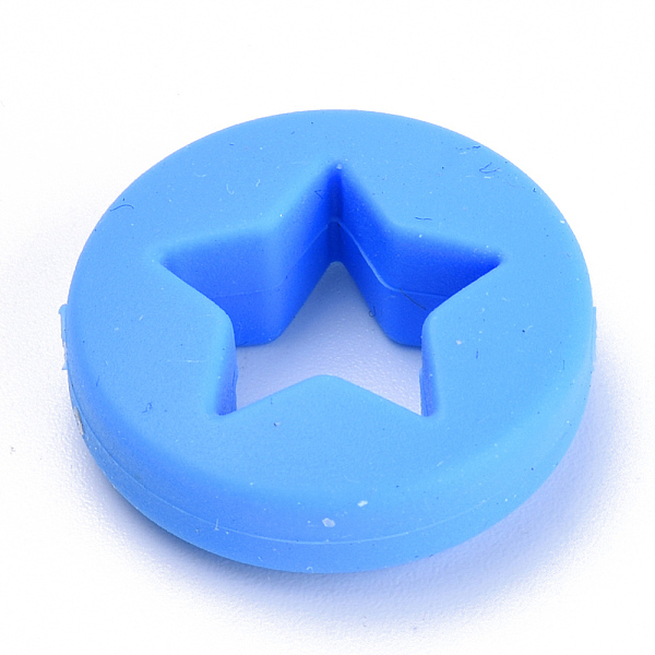 PandaHall Food Grade Eco-Friendly Silicone Focal Beads, Chewing Beads For Teethers, DIY Nursing Necklaces Making, Flat Round with Star..., Blue
PandaHall Food Grade Eco-Friendly Silicone Focal Beads, Chewing Beads For Teethers, DIY Nursing Necklaces Making, Flat Round with Star..., Blue