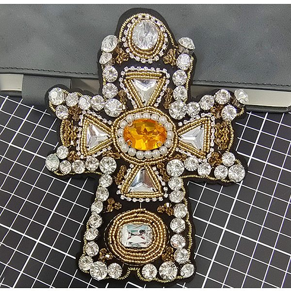 PandaHall Cross Cloth Patches, Glass Beaded Appliques, Stick On Patch, with Rhinestone, Costume Accessories, Colorful, 125x115mm Cloth Cross
PandaHall Cross Cloth Patches, Glass Beaded Appliques, Stick On Patch, with Rhinestone, Costume Accessories, Colorful, 125x115mm Cloth Cross