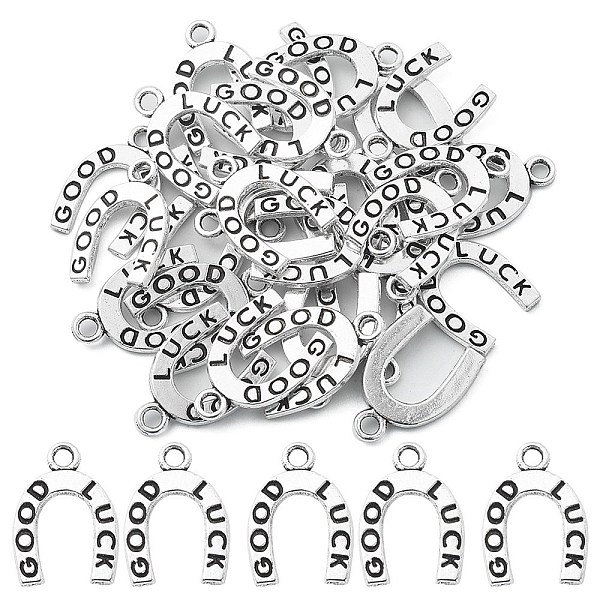 PandaHall Tibetan Style Alloy Pendants, Horseshoe with Word Good Luck Charm, Cadmium Free & Lead Free, Antique Silver, 18x12x1.5mm, Hole...
PandaHall Tibetan Style Alloy Pendants, Horseshoe with Word Good Luck Charm, Cadmium Free & Lead Free, Antique Silver, 18x12x1.5mm, Hole...