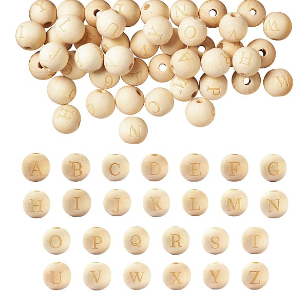 PandaHall 104Pcs 26 Style Unfinished Natural Wood European Beads, Large Hole Beads, Laser Engraved Pattern, Round with Letter, for Jewelry..., Orange
PandaHall 104Pcs 26 Style Unfinished Natural Wood European Beads, Large Hole Beads, Laser Engraved Pattern, Round with Letter, for Jewelry..., Orange
