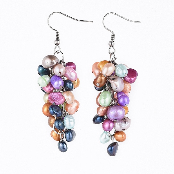 PandaHall Dangle Earrings, Cluster Earrings, with Natural Dyed Freshwater Pearl and Stainless Steel Earring Findings, Stainless Steel Color...
PandaHall Dangle Earrings, Cluster Earrings, with Natural Dyed Freshwater Pearl and Stainless Steel Earring Findings, Stainless Steel Color...