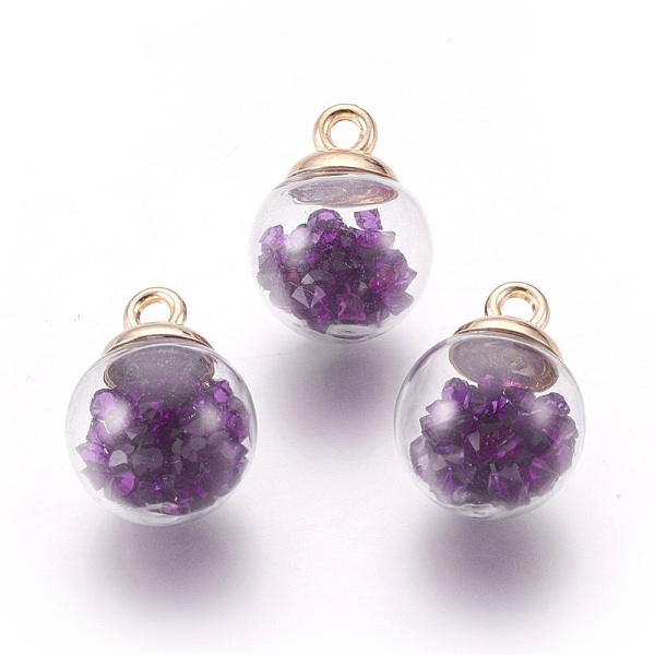 PandaHall Transparent Glass Bottle Pendants, with Glass Rhinestone Inside and Eco-Friendly Plastic Bottle Caps, Round, Indigo, 21x16mm..., Purple
PandaHall Transparent Glass Bottle Pendants, with Glass Rhinestone Inside and Eco-Friendly Plastic Bottle Caps, Round, Indigo, 21x16mm..., Purple