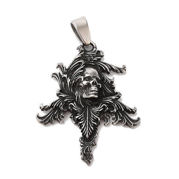 PandaHall Halloween 304 Stainless Steel Pendants, Skull Charm, Antique Silver, 42.5x33x6.5mm, Hole: 3.5x7mm 304 Stainless Steel Skull
PandaHall Halloween 304 Stainless Steel Pendants, Skull Charm, Antique Silver, 42.5x33x6.5mm, Hole: 3.5x7mm 304 Stainless Steel Skull