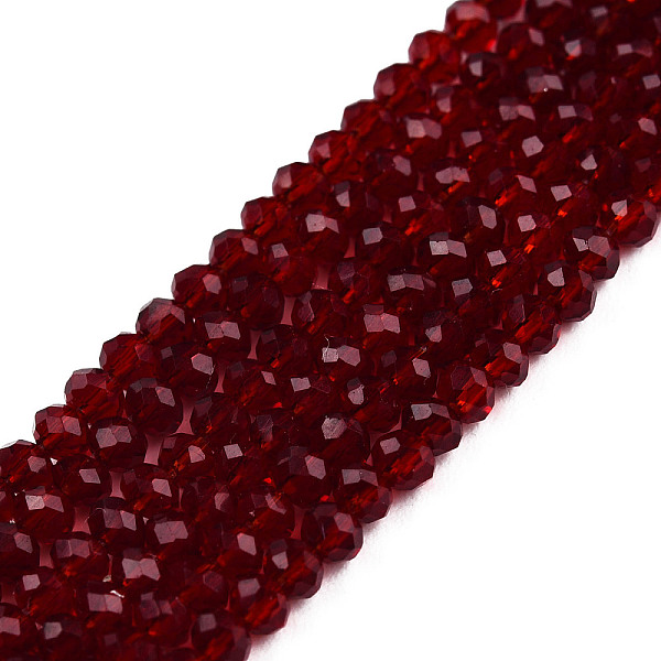 PandaHall Transparent Glass Beads Strands, Faceted, Rondelle, Dark Red, 2.5~3.1x1.5~2.2mm, Hole: 0.5mm, about 165~170pcs/strand, 16~17.5...
PandaHall Transparent Glass Beads Strands, Faceted, Rondelle, Dark Red, 2.5~3.1x1.5~2.2mm, Hole: 0.5mm, about 165~170pcs/strand, 16~17.5...