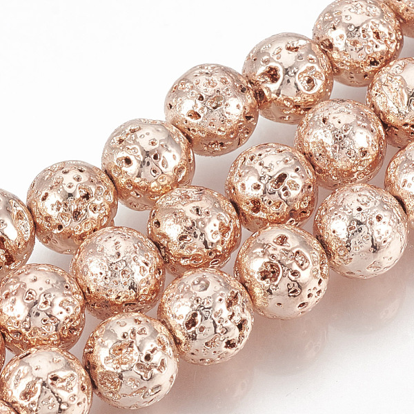PandaHall Electroplated Natural Lava Rock Beads Strands, Round, Bumpy, Rose Gold Plated, 6~7mm, Hole: 1mm, about 61pcs/strand, 15.7 inch...
PandaHall Electroplated Natural Lava Rock Beads Strands, Round, Bumpy, Rose Gold Plated, 6~7mm, Hole: 1mm, about 61pcs/strand, 15.7 inch...