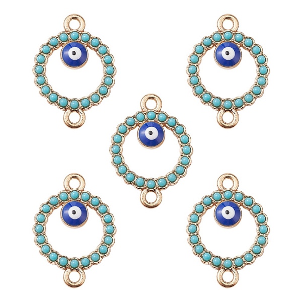 PandaHall Alloy Enamel Connector Charms with Synthetic Turquoise, Ring Links with Blue Evil Eye, Nickel, Golden, 24x17x3mm, Hole: 1.8mm...
PandaHall Alloy Enamel Connector Charms with Synthetic Turquoise, Ring Links with Blue Evil Eye, Nickel, Golden, 24x17x3mm, Hole: 1.8mm...