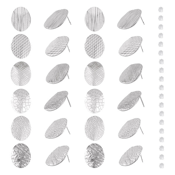 PandaHall 24Pcs 6 Styles 304 Stainless Steel Textured Oval Stud Earrings Findings, with Vertical Loops & 30Pcs Plastic Ear Nuts, Stainless...
PandaHall 24Pcs 6 Styles 304 Stainless Steel Textured Oval Stud Earrings Findings, with Vertical Loops & 30Pcs Plastic Ear Nuts, Stainless...