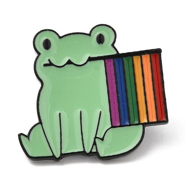PandaHall Alloy Enamel Pins, Rainbow Pride Flag Frog Brooches, Electrophoresis Black, 23.5x26x2mm Alloy+Enamel Flag
PandaHall Alloy Enamel Pins, Rainbow Pride Flag Frog Brooches, Electrophoresis Black, 23.5x26x2mm Alloy+Enamel Flag