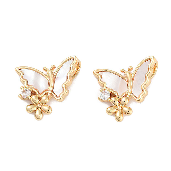 PandaHall Brass Micro Pave Cubic Zirconia Pendants, with Shell, Butterfly, Real 18K Gold Plated, 13.5x15.5x3~4.8mm, Hole: 1.5x2.5mm..., White
PandaHall Brass Micro Pave Cubic Zirconia Pendants, with Shell, Butterfly, Real 18K Gold Plated, 13.5x15.5x3~4.8mm, Hole: 1.5x2.5mm..., White